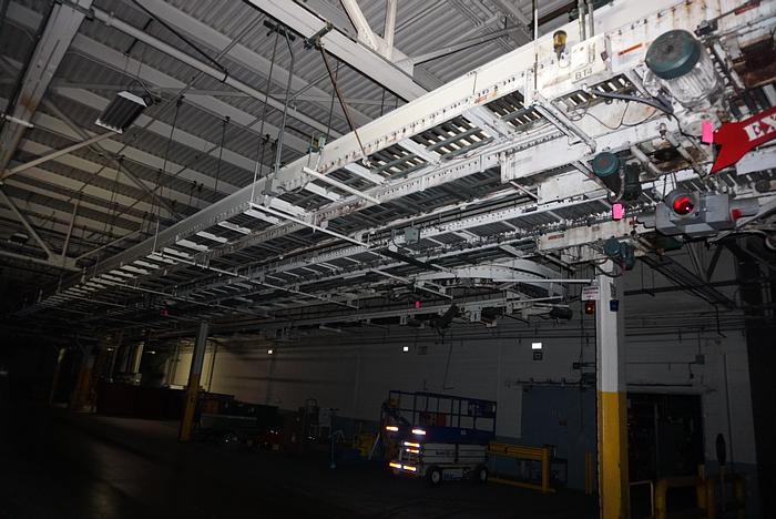 Used 1000’ OF ROLLER CONVEYOR WITH CURVING TRACK