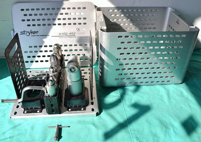 Used Stryker System 5 Sagittal Saw 4208 with Hanpieces 4102-452 Sterilization Case