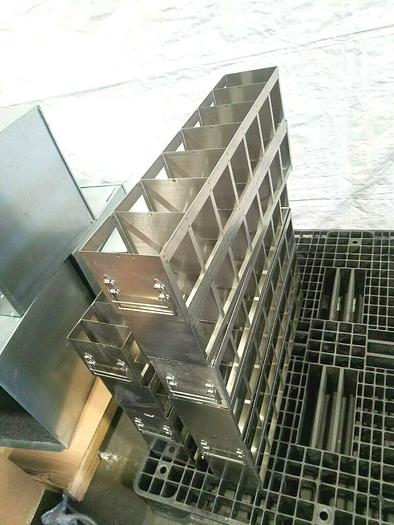 Used Six 27" X 4" Cell Bank Stainless Steel Stack Trays Racks Pharmaceutical