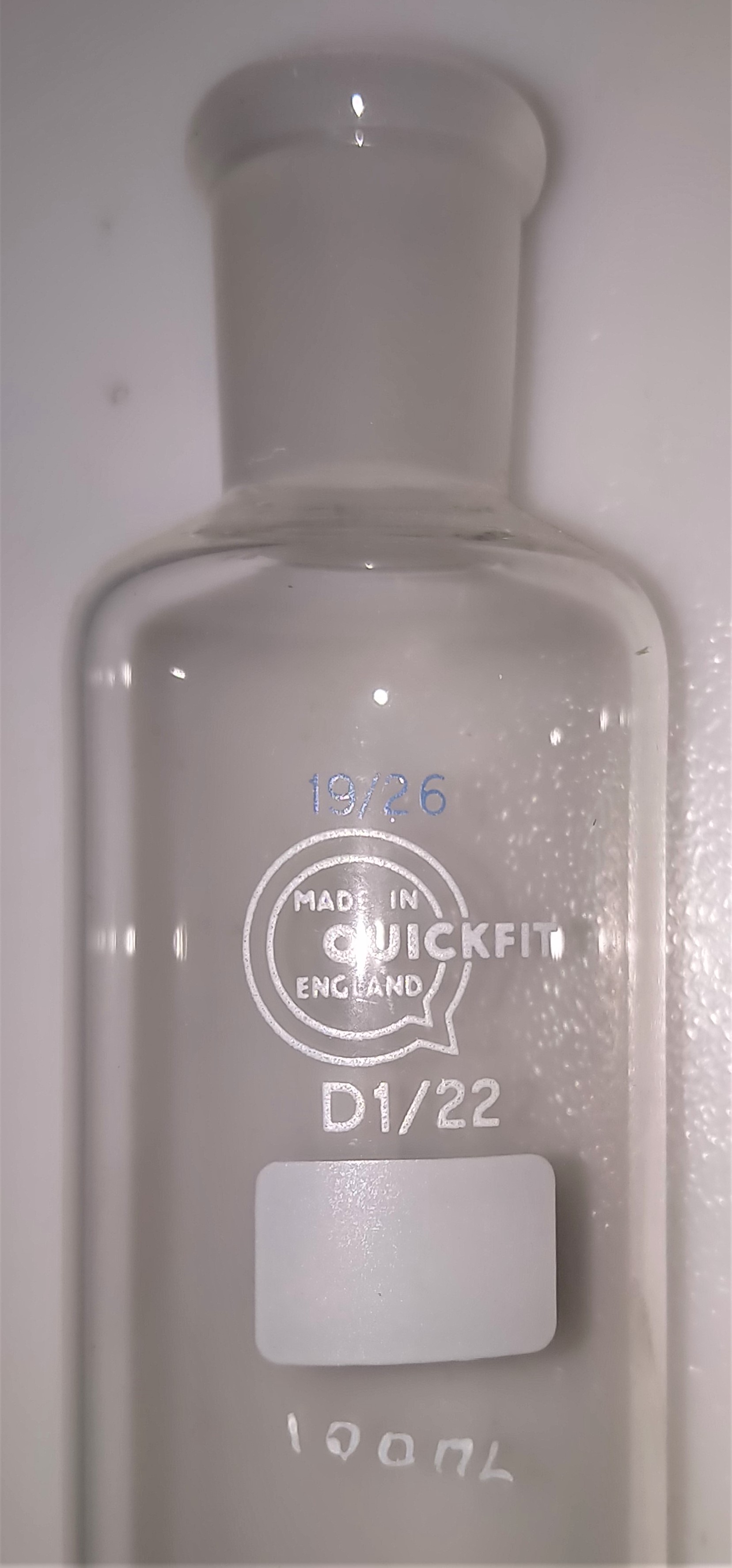 Used QuickFit D1/22GP Dropping Funnel with GP Rotaflo Stopcock - 100mL