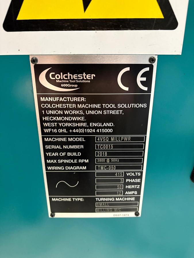 Used 2018 CLAUSING COLCHESTER 4VSQ MILLPWRg2 3 Axis