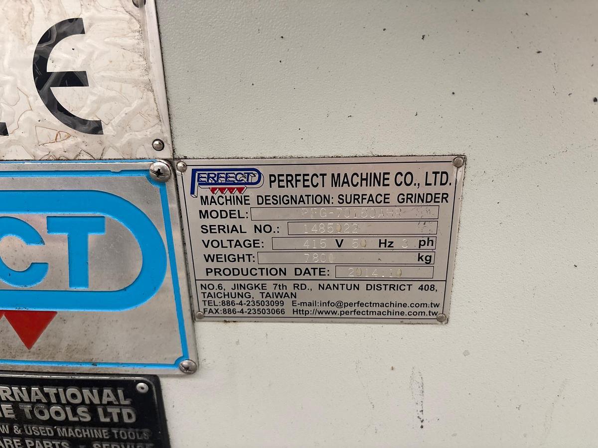 Used 2014 PERFECT PFG 70150AHRD SURFACE GRINDING MACHINE WITH AUTOMATIC DOWNFEED & CROSS FEEDS