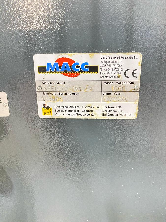 Used 2020 MACC SPECIAL 391 AV AUTOMATIC CNC HORIZONTAL BANDSAW MACHINE