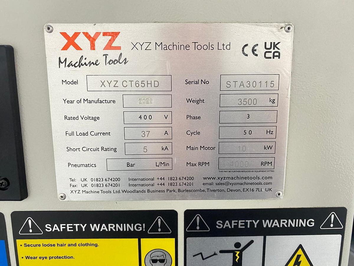 Used 2022 XYZ COMPACT TURN CT65HD 2 AXIS CNC TURNING CENTRE
