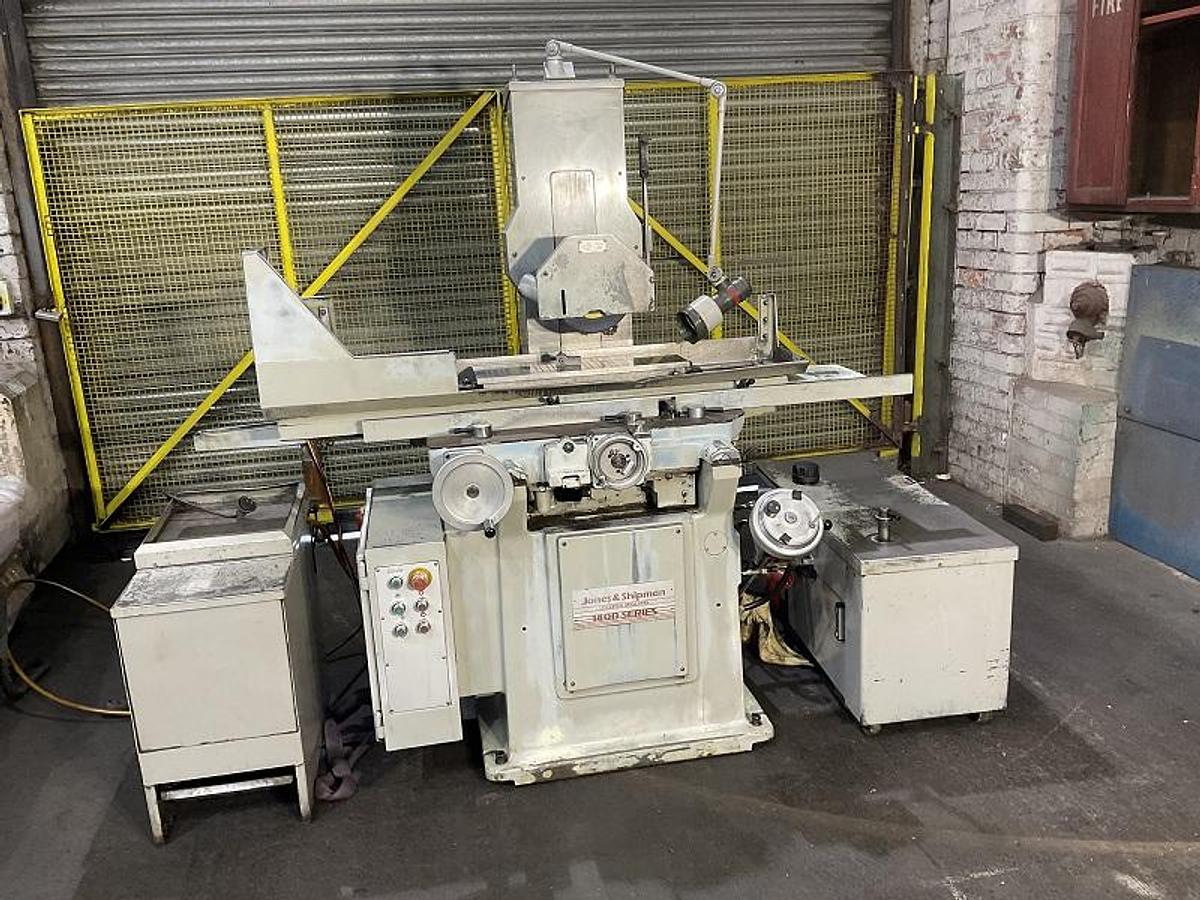 Used JONES & SHIPMAN 1400L PRODUCTION / TOOLROOM SURFACE GRINDING MACHINE WITH EXTENDED COLUMN AND POWER RISE AND FALL WHEELHEAD