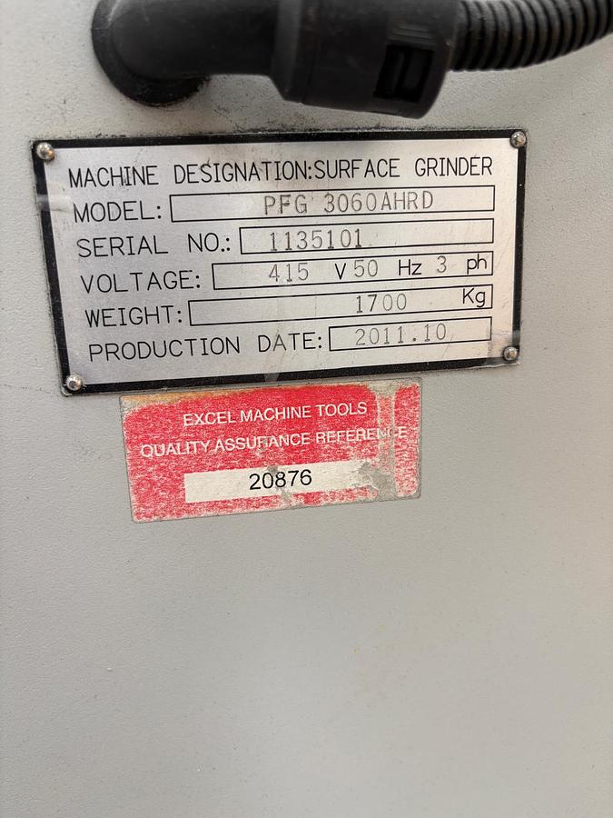 Used 2011 EXCEL (PERFECT) PFG 3060AHRD SURFACE GRINDING MACHINE WITH AUTOMATIC DOWNFEED & CROSS FEEDS