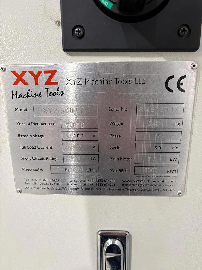 Used 2018 XYZ 500 LR VERTICAL CNC MACHINING CENTRE