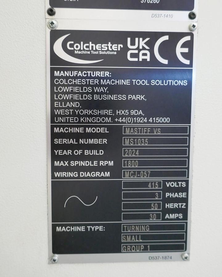 Used 2024 COLCHESTER VS1800 x 1500mm VARIABLE SPEED GAP BED CENTRE LATHE