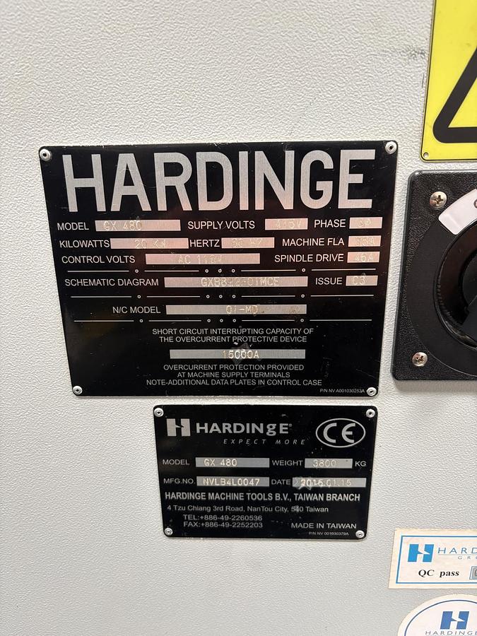 Used 2015 HARDINGE BRIDGEPORT VERTICAL CNC MACHINING CENTRE GX 480