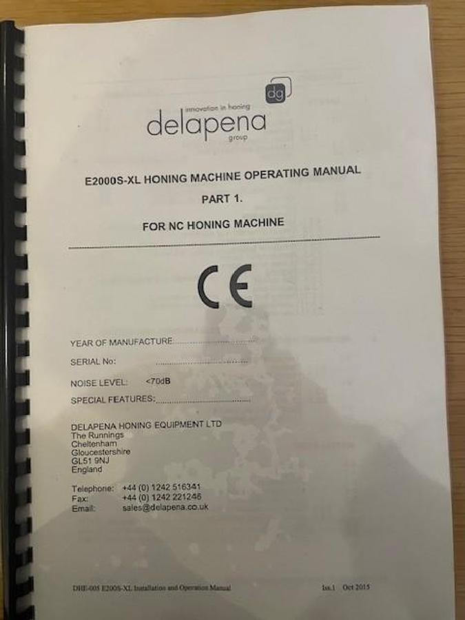 Used DELAPENA E2000-XL Calibre Hone, LONG BORE PRECISION HONING MACHINE FOR STRAIGHT AND TAPERED BORES