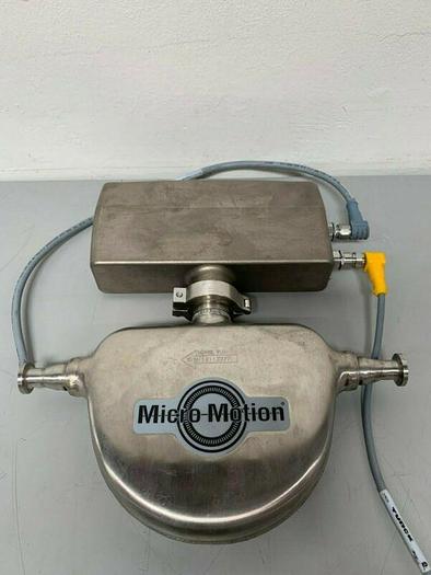 Used Micro Motion FMC Series Mass Flow Sensor w/ Transmitter & 1/2" Sanitary Fitting