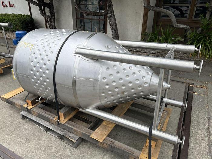 Used Tank, 132 Gallon, 500 Liter, S/St, Jkt, Agit, Cone Bottom #S744579