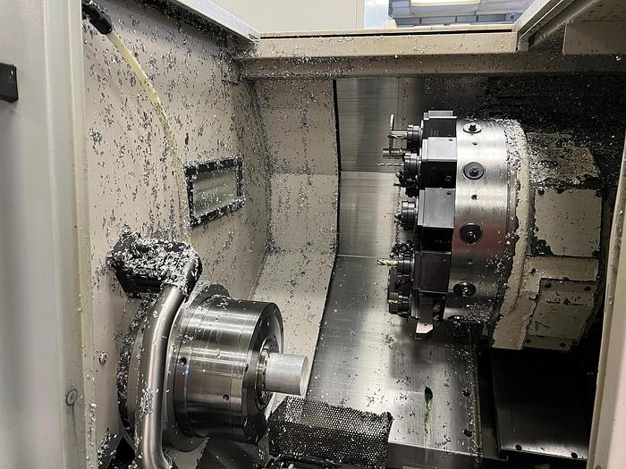 Used 2012 OKUMA Genos L300-M CNC Lathe with Live Tooling