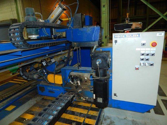 Used 150" VOITH SULZER ROLL WRAPPER 40 RPH 60" MAX DIAMETER