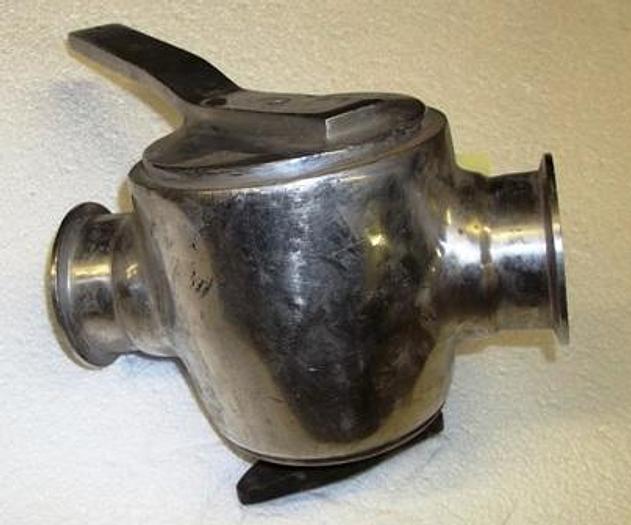 Used 2.5" Triclover 3 Way Stainless Valve - Stainless Fittings