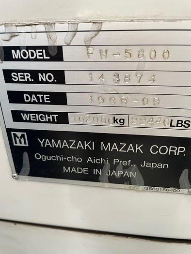 Used BRUGT HORISONTALT BEARBEJDNINGSCENTER FABR. MAZAK, MODEL FH 5800