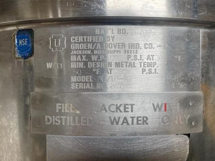 Used Groen 40 Gallon Tilting Jacketed Steam Kettle for Sale in Stoc...
