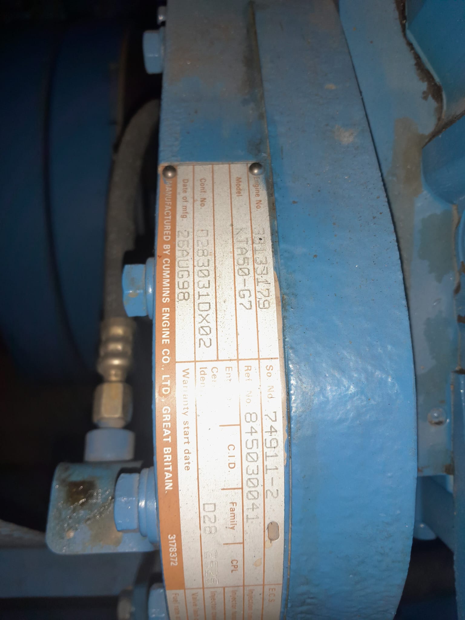 Used 1998 CUMMINS KTA50-G7 / MARELLI DIESEL GEN.SET 1300 KVA