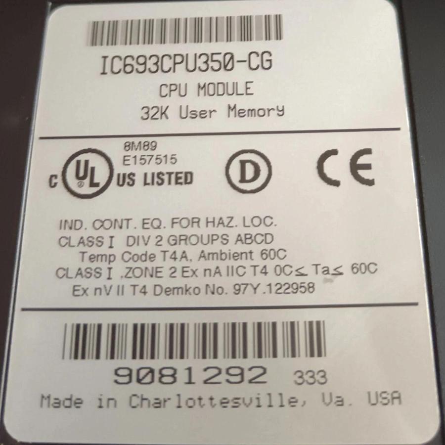 Usato GE FANUC IC693PWR321Y + IG693CPU350-CG + moduli