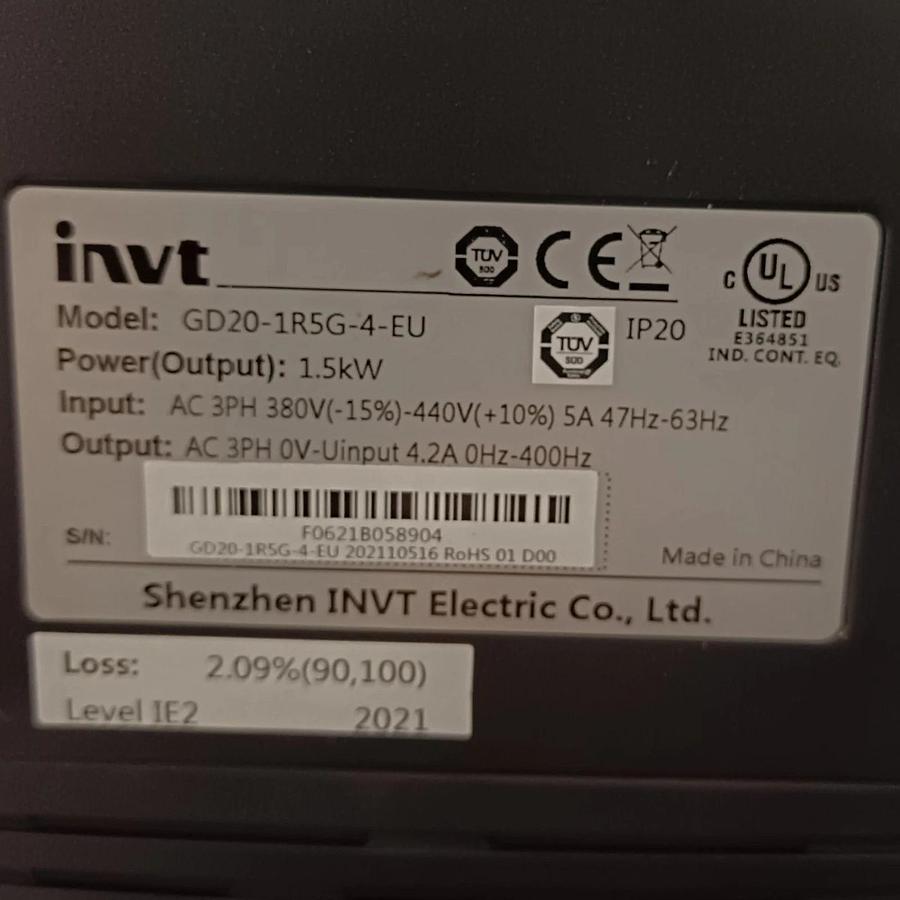 Used INVT GD20-0R7G-4-EU UK
