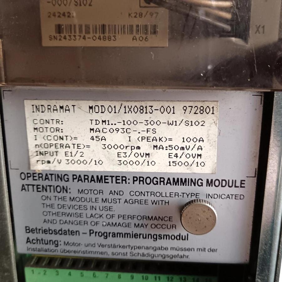 Used INDRAMAT MOD 01/1X0813-001 UK