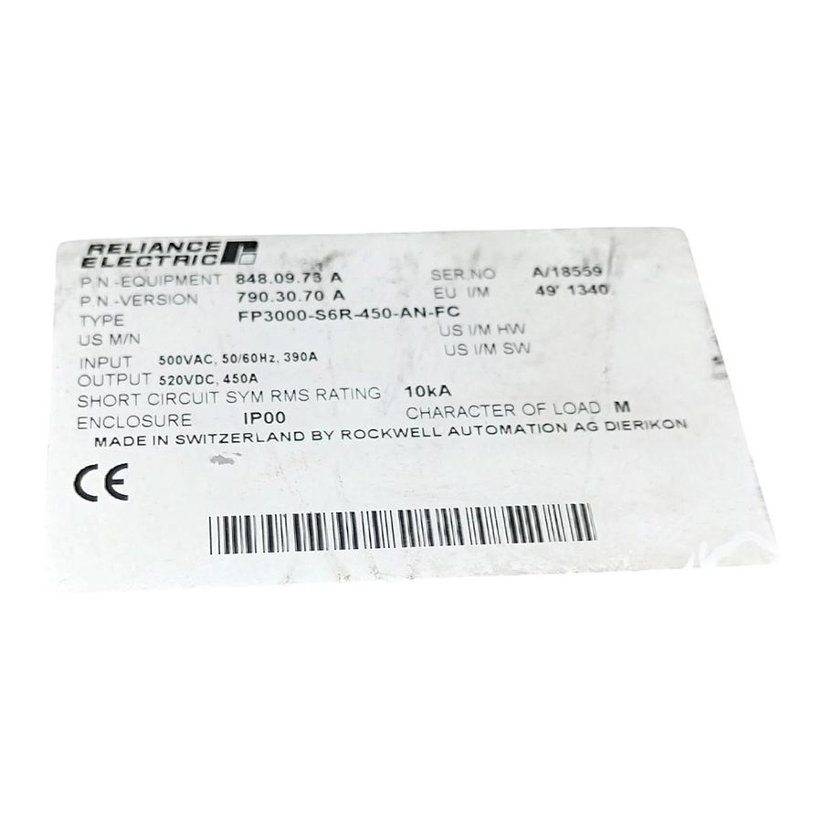 Usato Reliance Electric FP3000-S6R-250-AN-FC FlexPak 3000