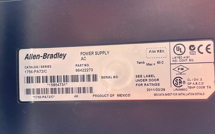 Used Allen-Bradley 1756-A72/C 1756-A13/B