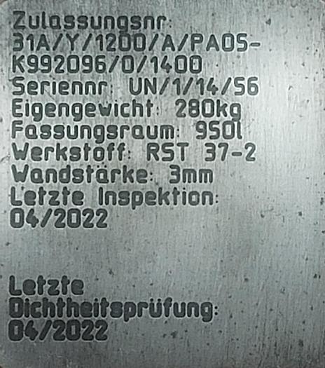 Gebraucht Doppelwandiger, stapelbarer Stahltank, Geprüft!!, 1000L  gebraucht