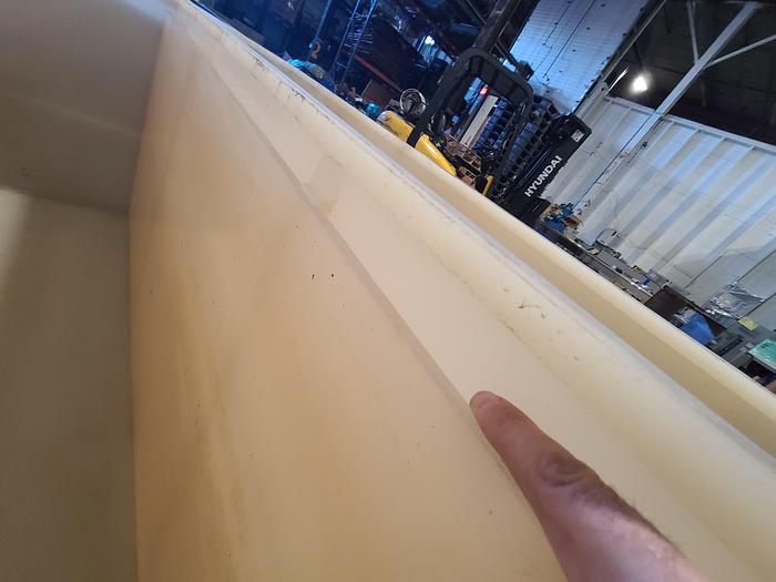 Used Polypro Tank Counter Flow Rinse side and bottom support 70" x 28" x 29" Removable Partition