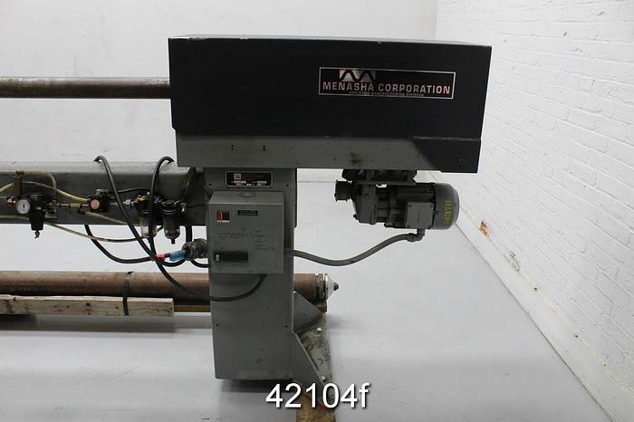 Used Menasha Corporation S200 Core Cutter, 128" Core Length, 3" Diameter Mandrill #42104