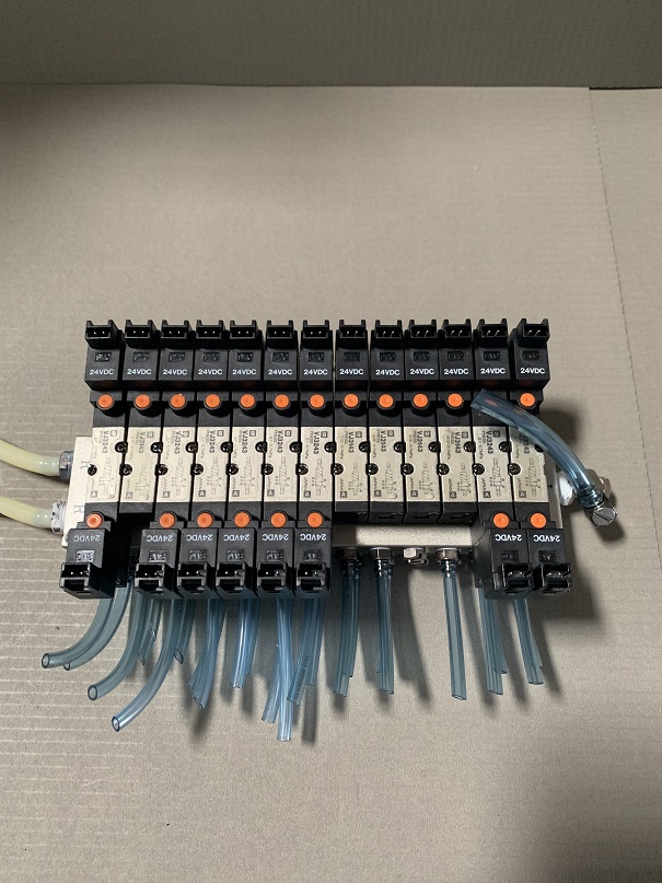 Used SMC Bank of Solenoid Valves VJ3143; VJ3243