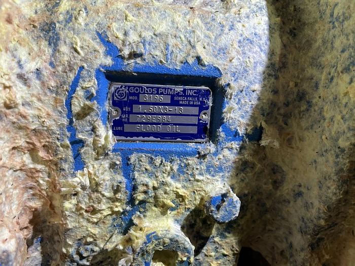 Used GOULDS 3196MTX 1.50 X 3 - 13  CENTRIFUGAL PUMP WITH 15 HP MOTOR