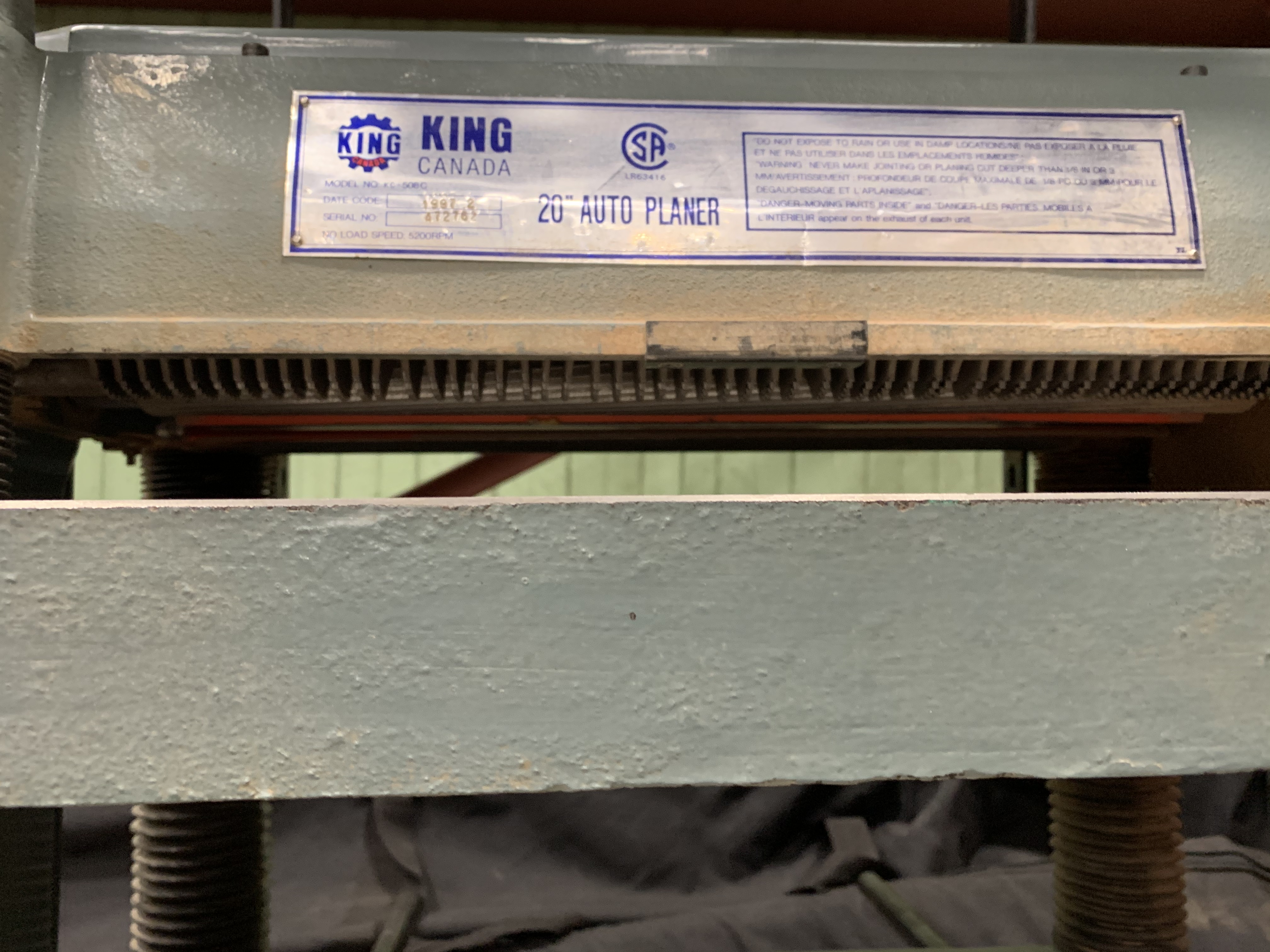 Used 1997 King 20" Planer KC- 508C