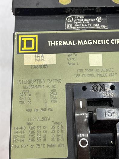 Used Square D FA34015