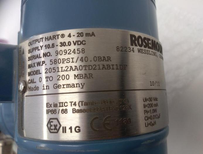 Druckmessumformer 2051L2AA0TD21ABI1DF, Rosemount, Eex, neu