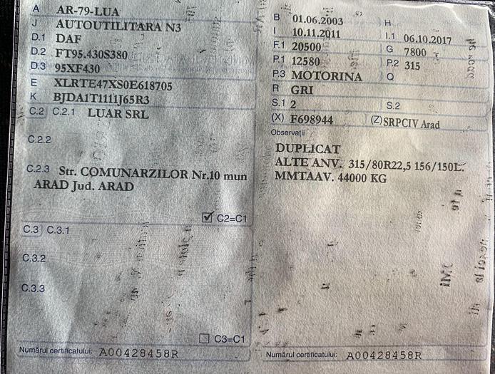 Gebruikt 2003 DAF 95 XF 430 eur 4 / MANUAL GEAR