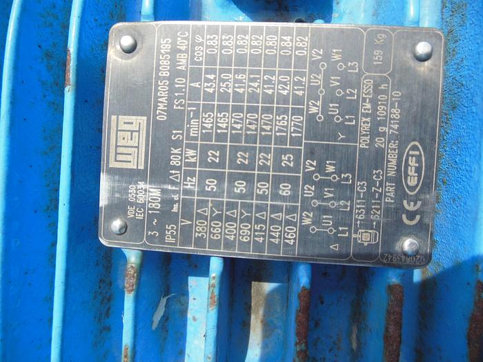 Used Compressor, Air, 30 HP, CompAir, Hydrovane, 232 PSI #S742378