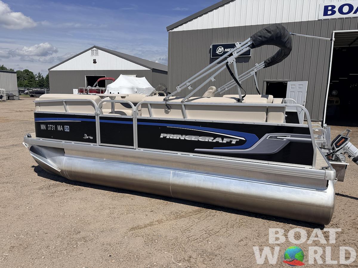 Used 2020 Princecraft Brio E 17 Pontoon & Torqueedo Electric Outboard - $19,995