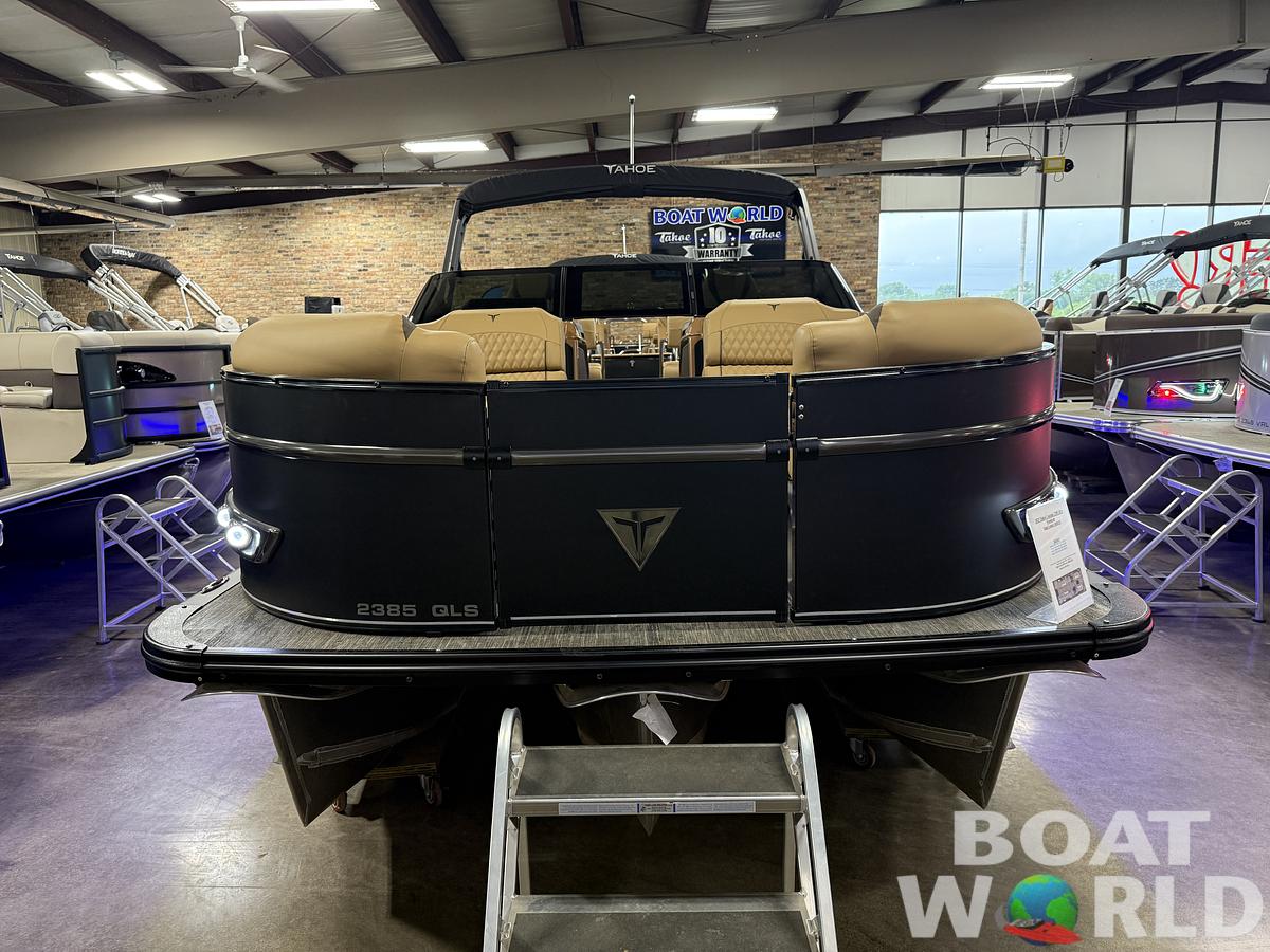 2025 Tahoe Pontoons Cascade 2385 Quad Lounge Shift Windshield Tritoon & 225HP 4-Stroke EFI