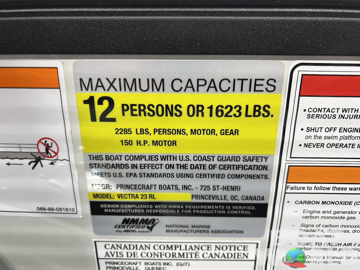 2026 Princecraft Vectra 23 RL SS Swingback Pontoon