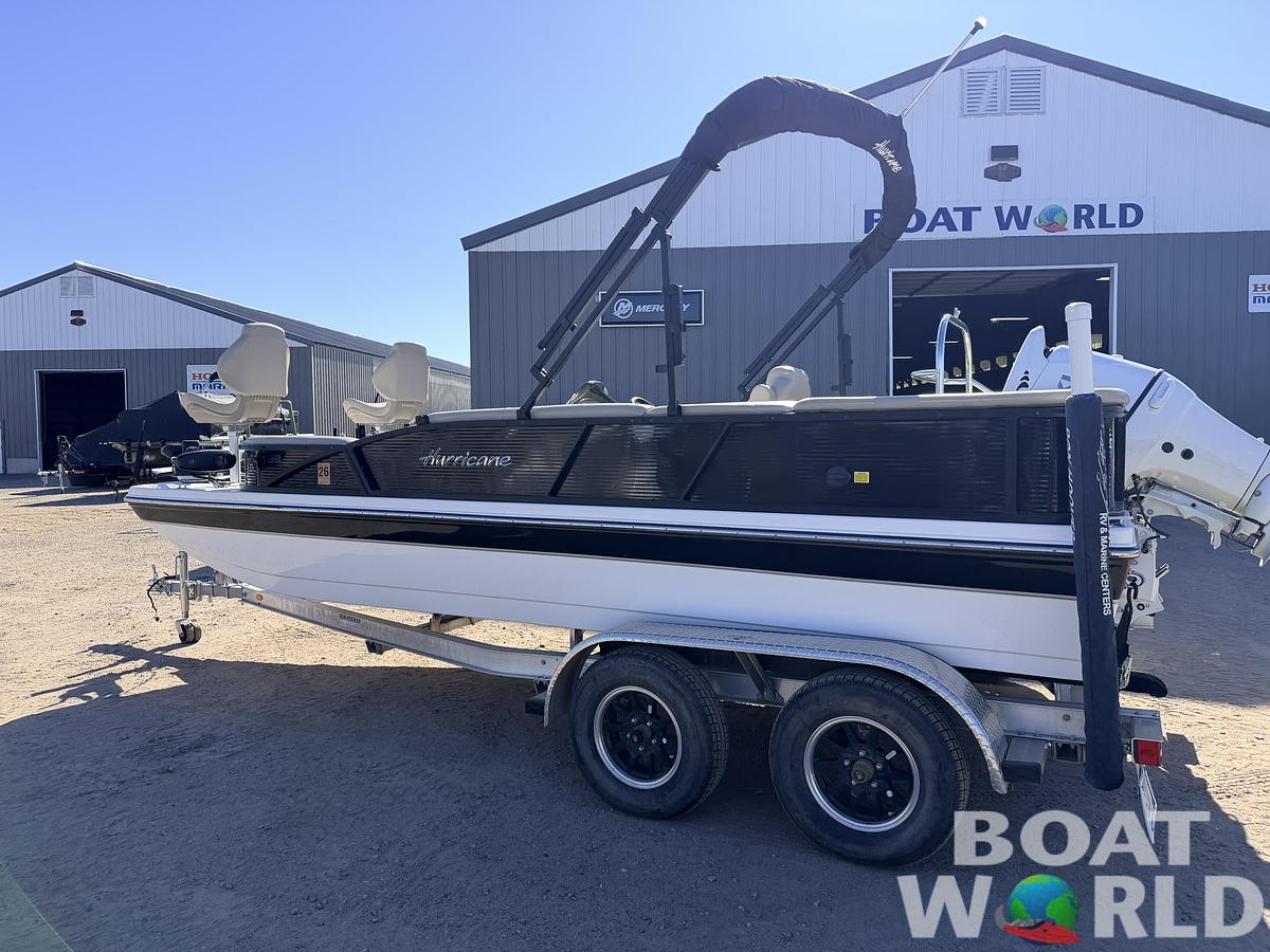 Used 2021 Hurricane Fun Deck 198 with 140HP Suzuki & Tandem Axle Trailer -$31,995