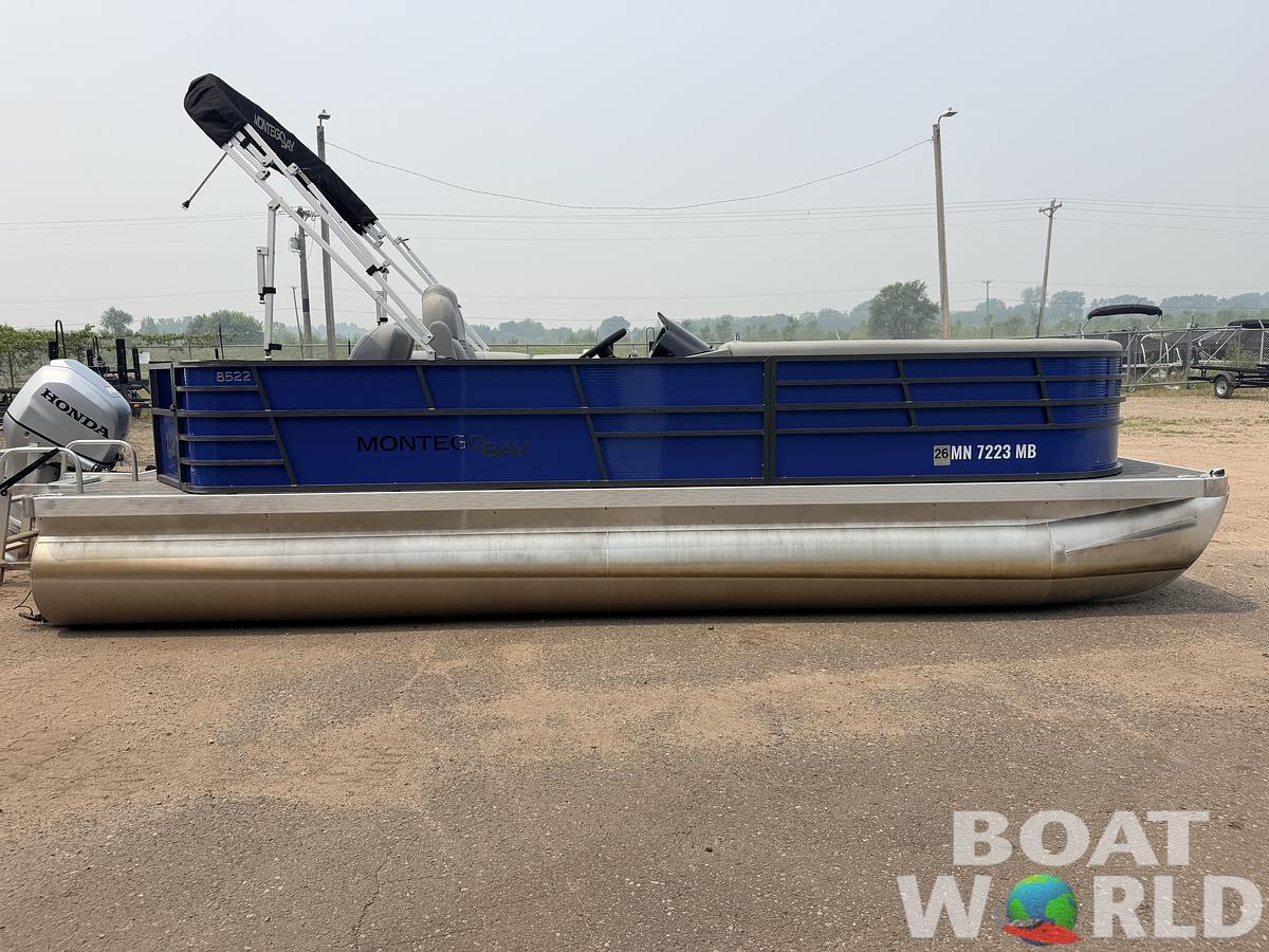 Used 2021 Montego Bay 8522 Fish & Cruise Deluxe Pontoon & 90HP Honda 4Stroke -$29,995