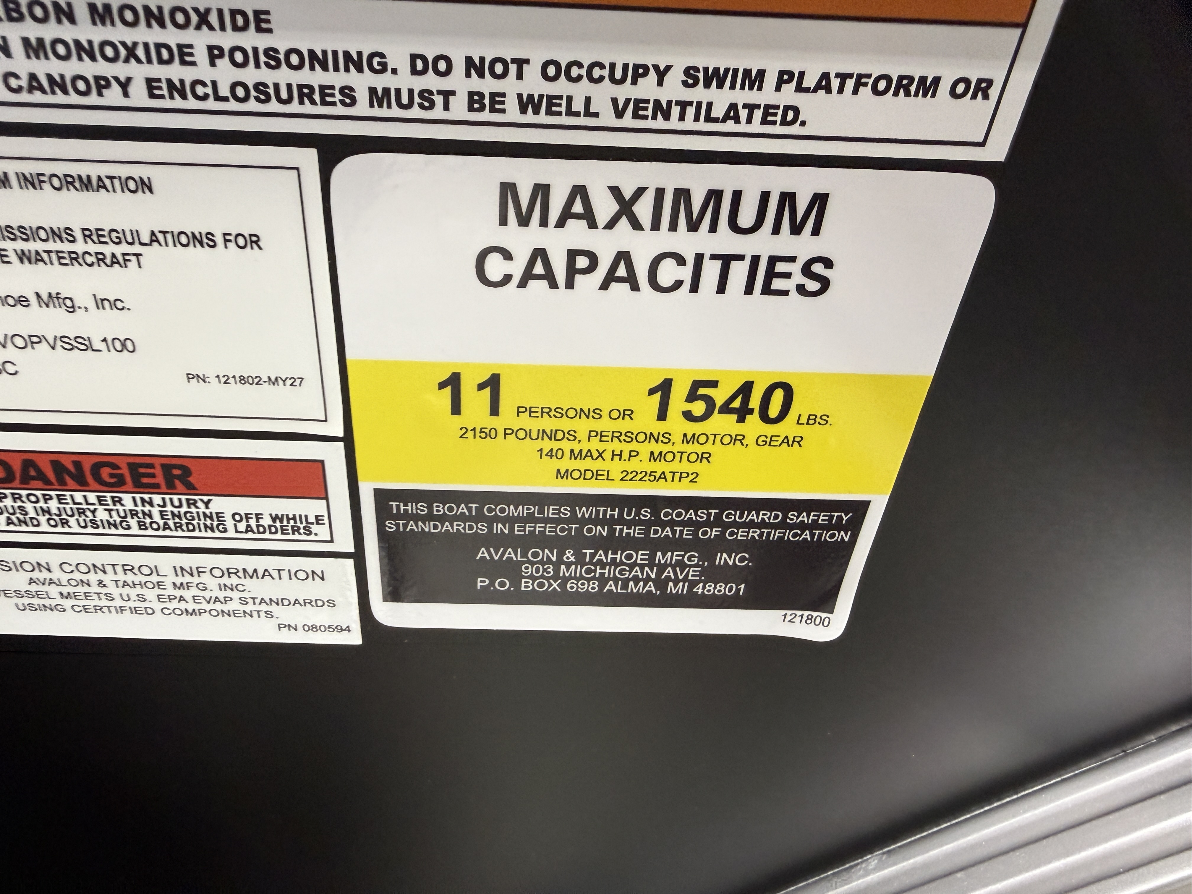 2027 Tahoe LTZ 2385 VRB SE Swingback Pontoon $42995