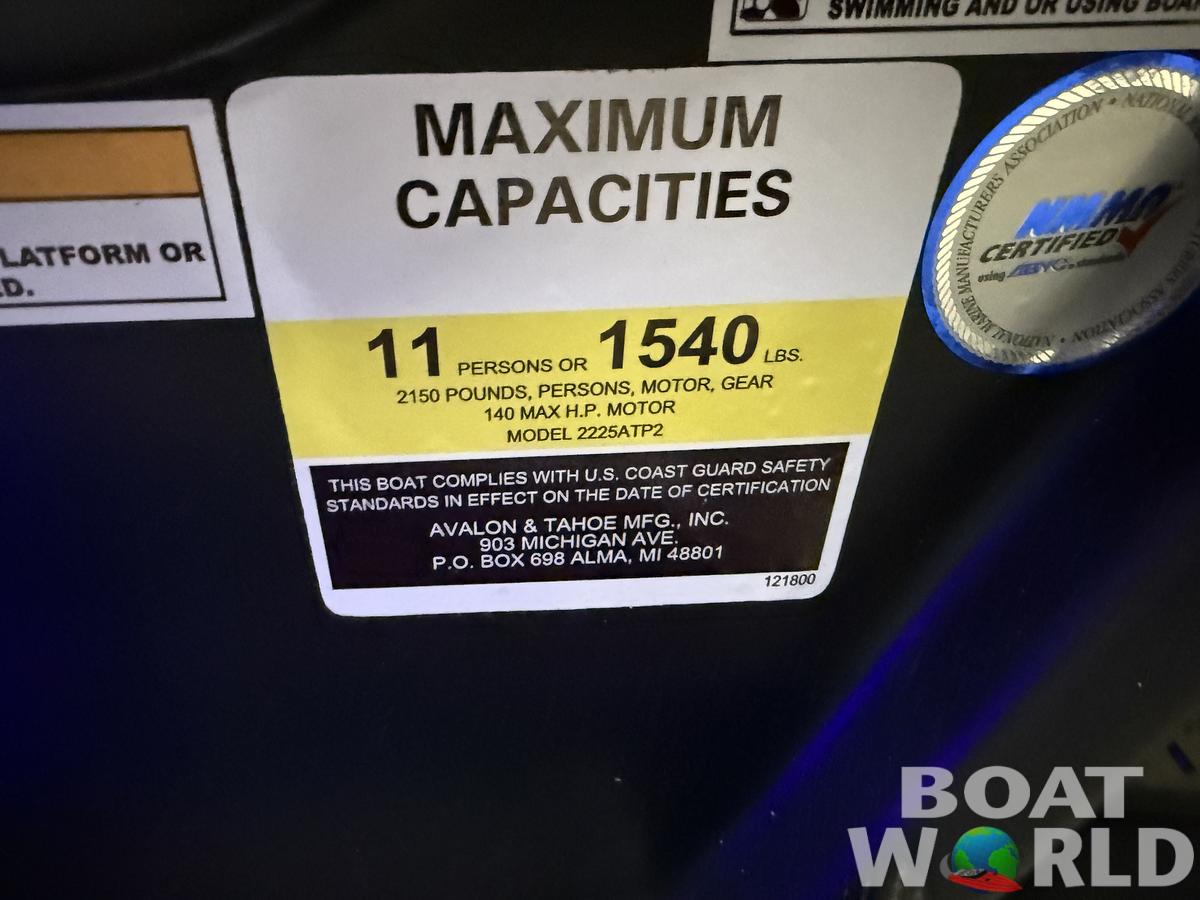 2025 Tahoe Pontoons Cascade 2385 Quad Lounge & Honda 4-Stroke EFI