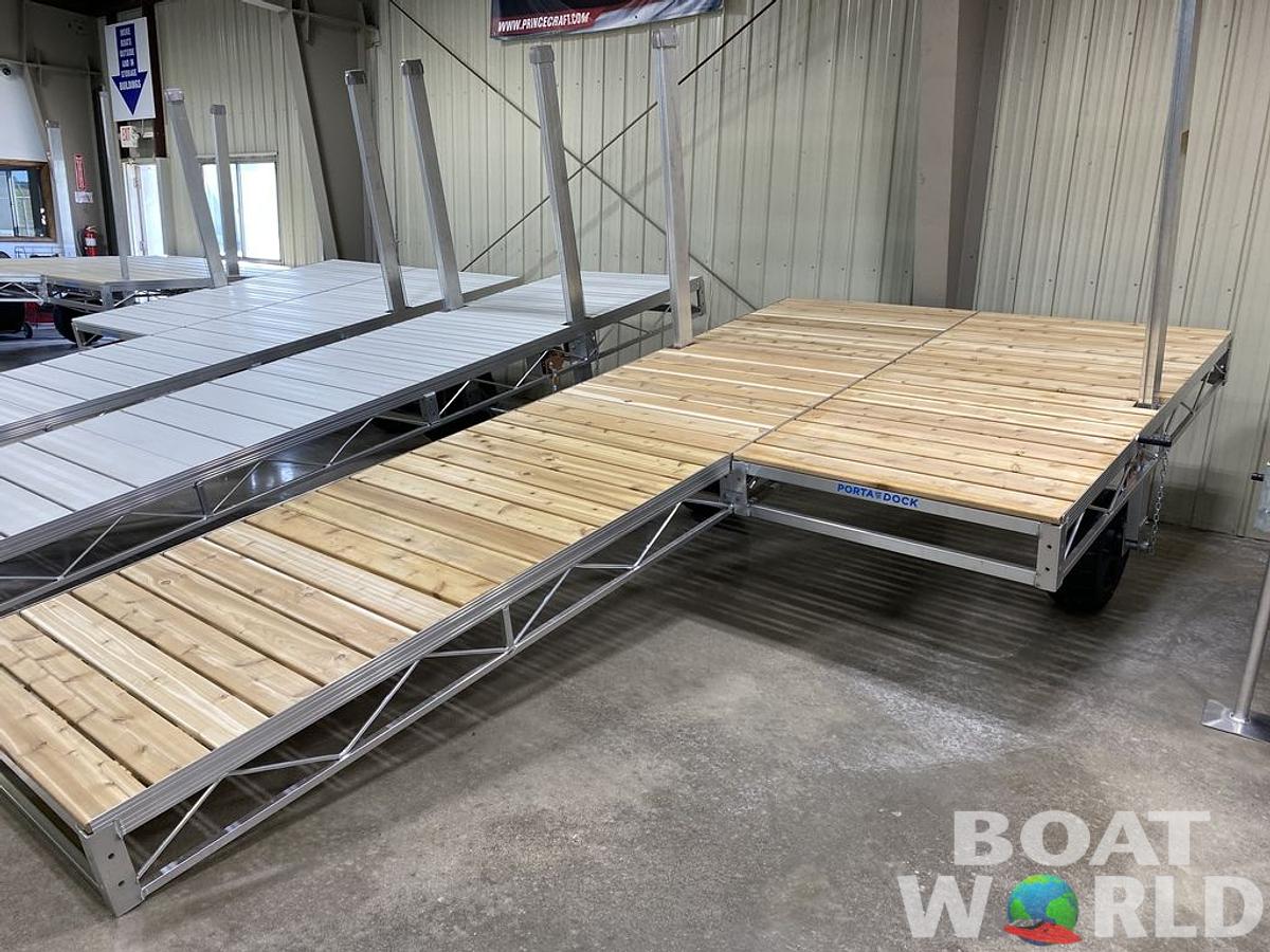 Aluminum Dock "Roll In" L8 Platform Dock with Cedar Decking
