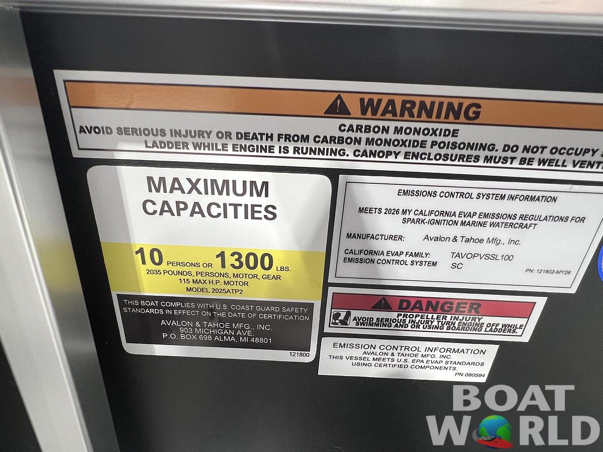 2026 Tahoe Pontoons Sport 2180 Cruise Rear Bench (CRB) 