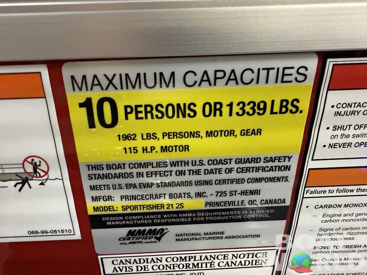 2025 Princecraft 21 Sportfisher 2-S Pontoon & Mercury 4-Stroke EFI