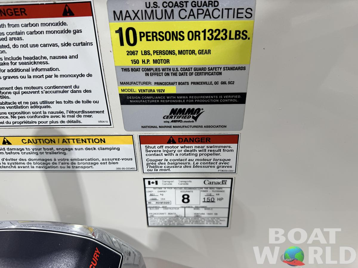 Used 2008 Princecraft Ventura 192 Deck Boat