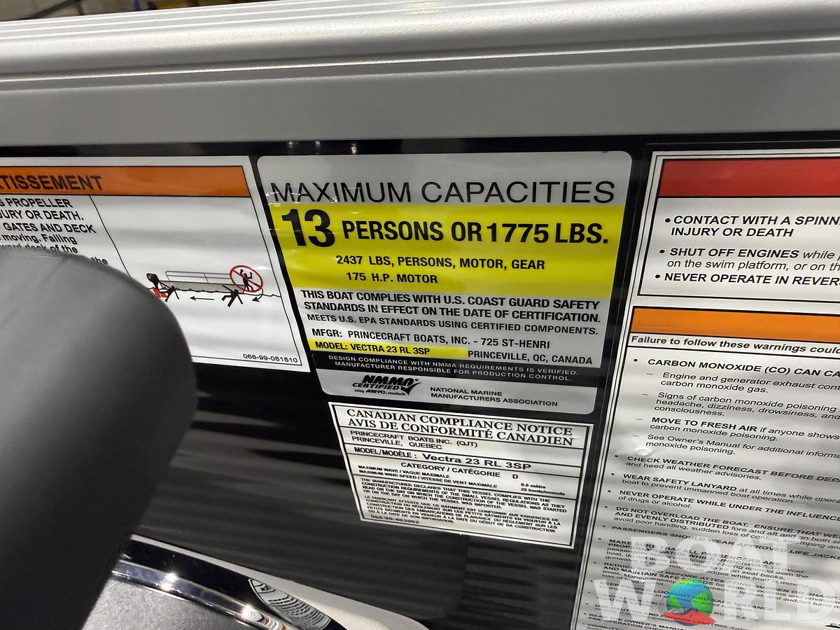 2026 Princecraft Vectra 23 RL Long Lounge Swingback Tritoon 