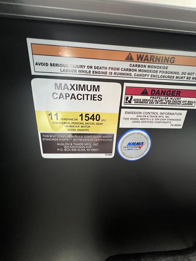 Used 2026 Tahoe Pontoons Sport 2385 Rear Fish & Honda 4-Stroke EFI